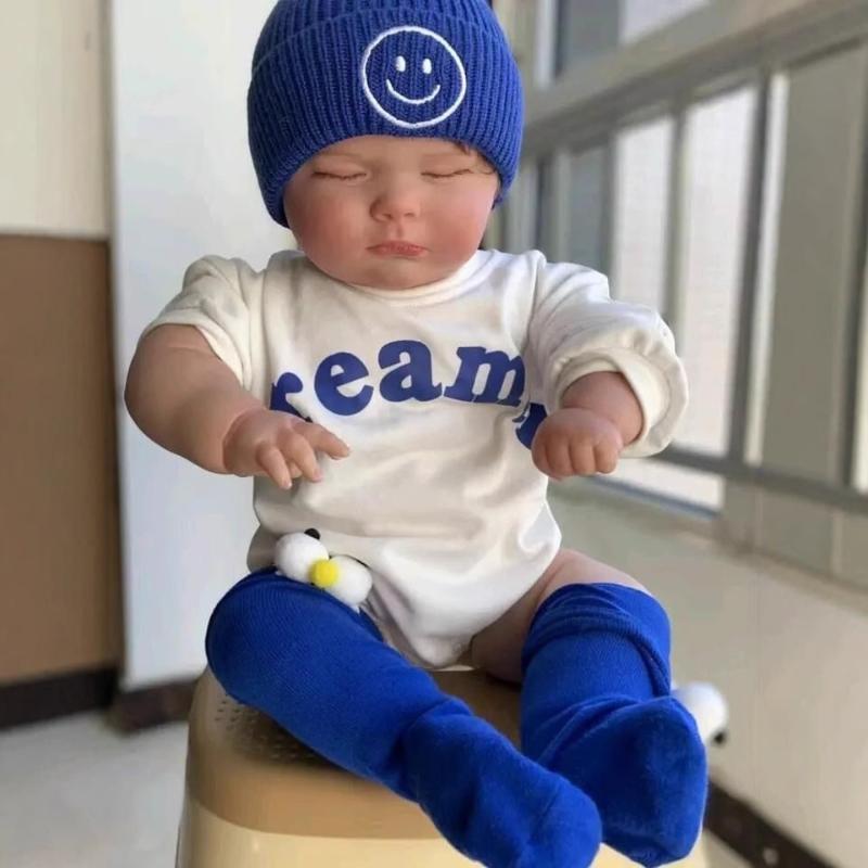 Реалистичная 60 см имитация куклы-реборна Джозеф с закрытыми глазами, большие толстые новорожденные младенцы, 3D кукла с нарисованными вручную венами на коже, детская игрушка для детей