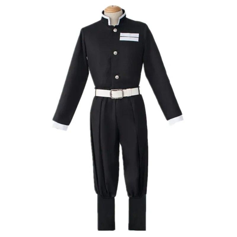 Костюм для косплея Demon Slayers Kimetsu No Yaiba, верхняя куртка, брюки, черная командная форма, одежда унисекс на Хэллоуин