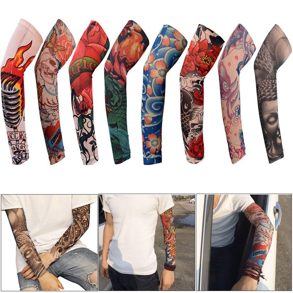 Sport Basketball Summer Cooling Flower Arm Sleeves Sun Protection Tattoo Arm Sleeves Arm Cover