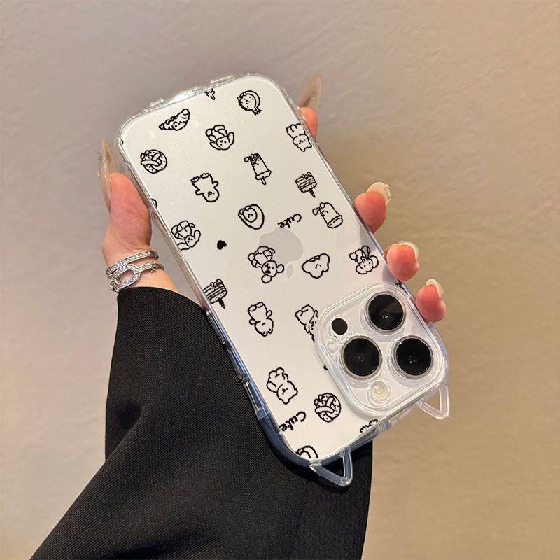 Чехол для телефона 'Маленький кролик Вест Хайленд' с прозрачными кошачьими ушками, совместимый с Apple 13/14/15/17 Pro Max
