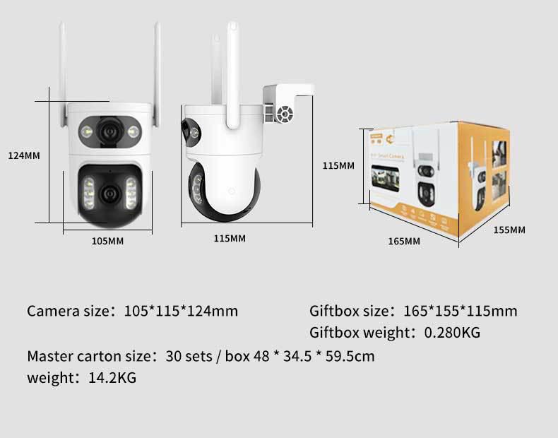 360° Панорамная HD Беспроводная WiFi Камера Домашней Безопасности с Кронштейном