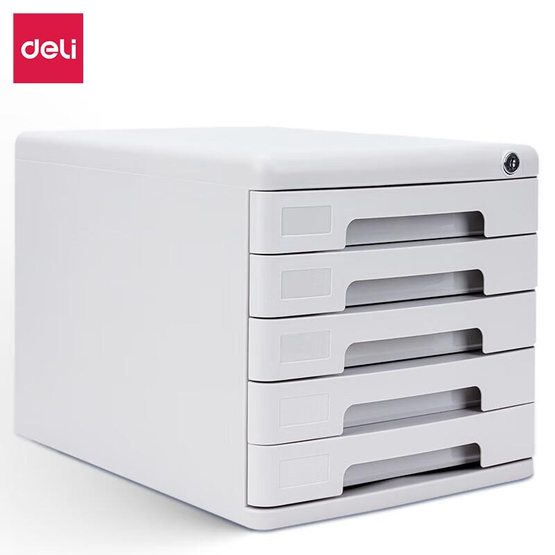 Deli 5-Drawer Lockable Desktop File Cabinet
