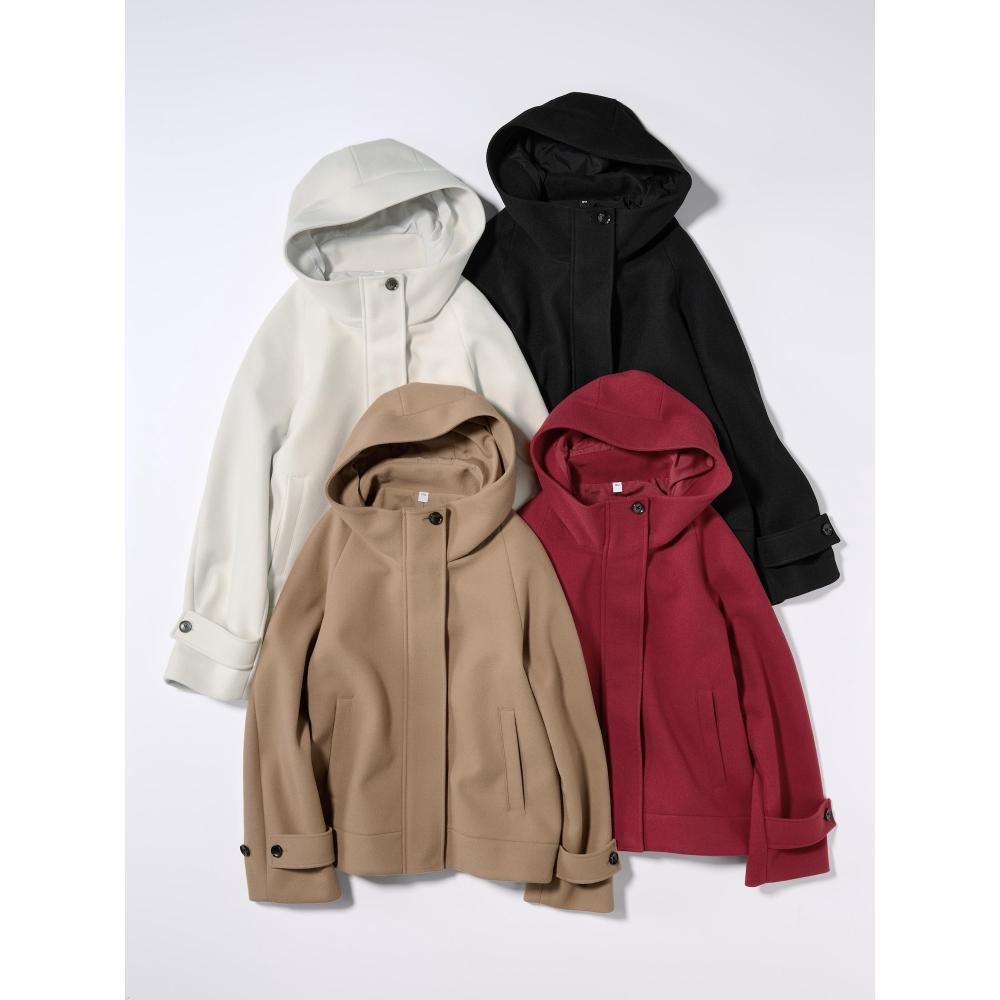 GU by Uniqlo Уютное короткое худи-пальто из мельттона  Зимний товар 2025