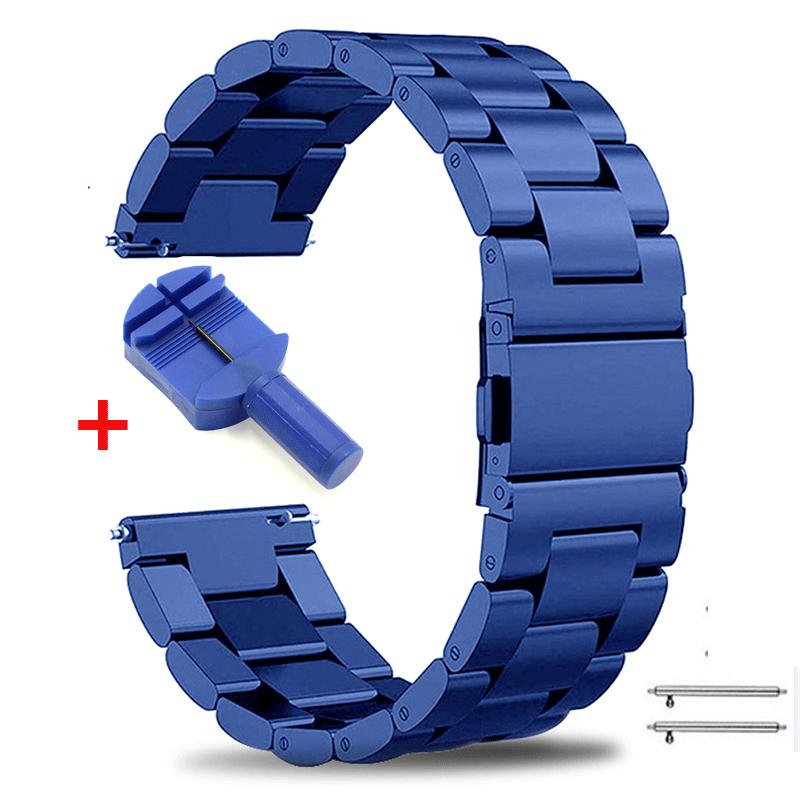 22 мм 20 мм 18 мм Металлический ремешок для Samsung Galaxy Watch 3 4 Active2 S2 Gear S3 Gt 2 Huawei GT2/Amazfit GTR Браслет из нержавеющей стали Подарок на День матери