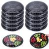Box with Lid Plastic Round Tray Snacks Fruits 6 Compartment Food