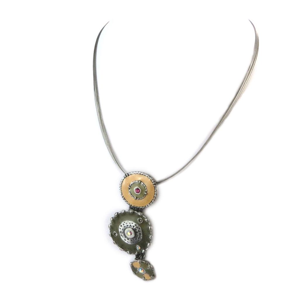 Les Trésors De Lily [E2468] — Дизайнерское колье «Мимозы» цвета охры серого цвета