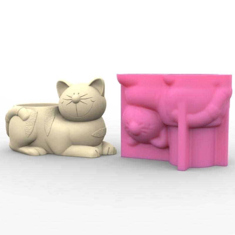Cute Pen Holder Silicone Molds Table Ornament Mould Plasters Making Tool Succulent Planter Mold Easy To Clean