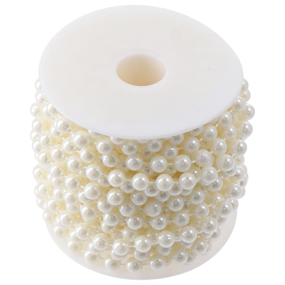 8mm Ivory Pearl Strands 33 Feet Pearl Garland DIY Crafts Faux Pearl Beads  Wedding