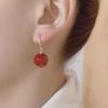 2024 Luxury Pearl Retro Design High-End Red Light Earrings