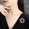 Retro Flower Cluster Brooch, High-end Women's Exquisite Blue Crystal Corsage, with A Niche Design Sense