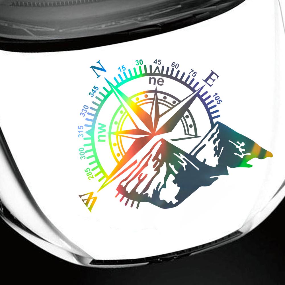 Светоотражающая лазерная ПВХ-наклейка с компасом для автомобильной двери, капота, кузова, боковых наклеек, виниловая пленка для внешнего стайлинга автомобиля, листы фольги