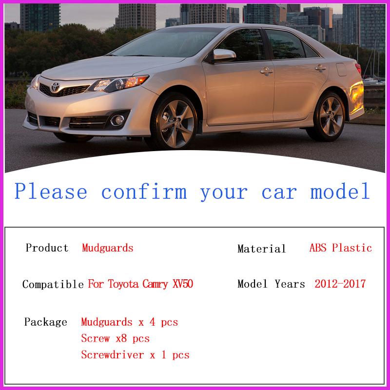 For Toyota Camry XV50 50 2012~2017 2013 2014 Car Mudguards Rear Wheel Protecti Mud Flap Fender Splash Guards Exterior Accessorie