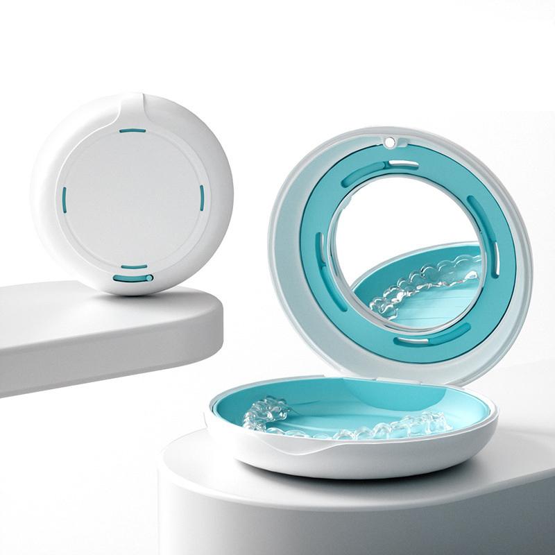 Ортодонтический кейс Стоматологический бокс для ретейнера для невидимых брекетов с зеркалом Защита для рта Хранение зубных протезов Кейс для элайнеров Организация гигиены полости рта