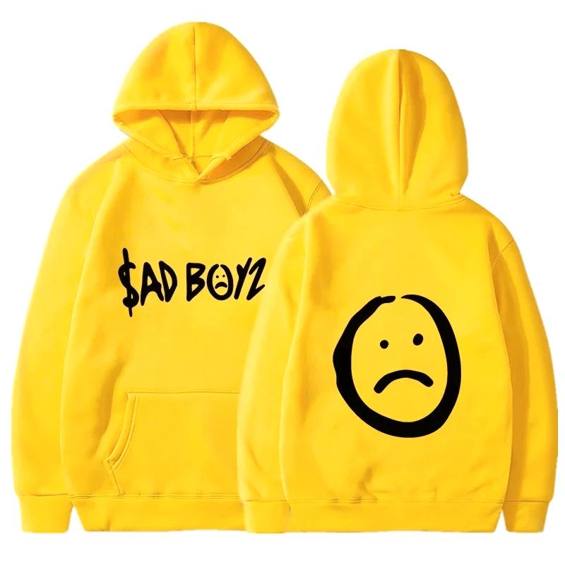 Толстовка с принтом Sad Boyz, грустное лицо, длинный рукав, уличная одежда, женская худи, осенне-зимняя толстовка