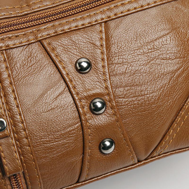 Мягкая кожаная сумка, женская сумка для матери среднего возраста, большая вместительная сумка через плечо через плечо