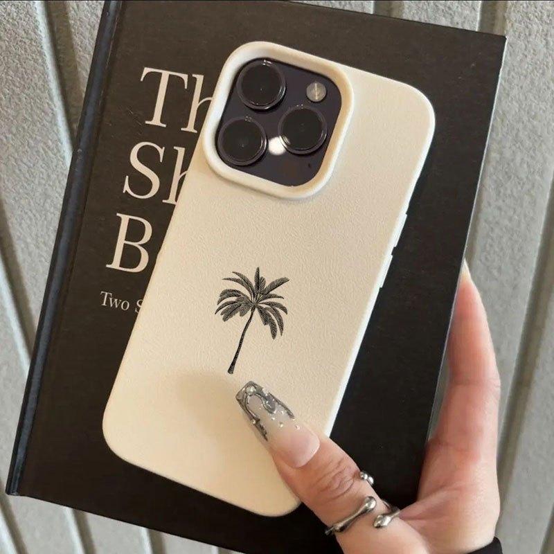Минималистичный чехол для телефона с рисунком пальмы для iPhone 11 12 13 14 15 16 17 Pro Max 17 Air 15 14 Plus X XR XS Мягкий ТПУ Funda Чехол
