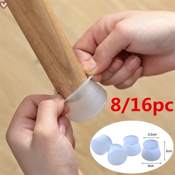 16pc Table Chair Leg Silicone Cap Pad Furniture Table Feet Cover Floor Protector