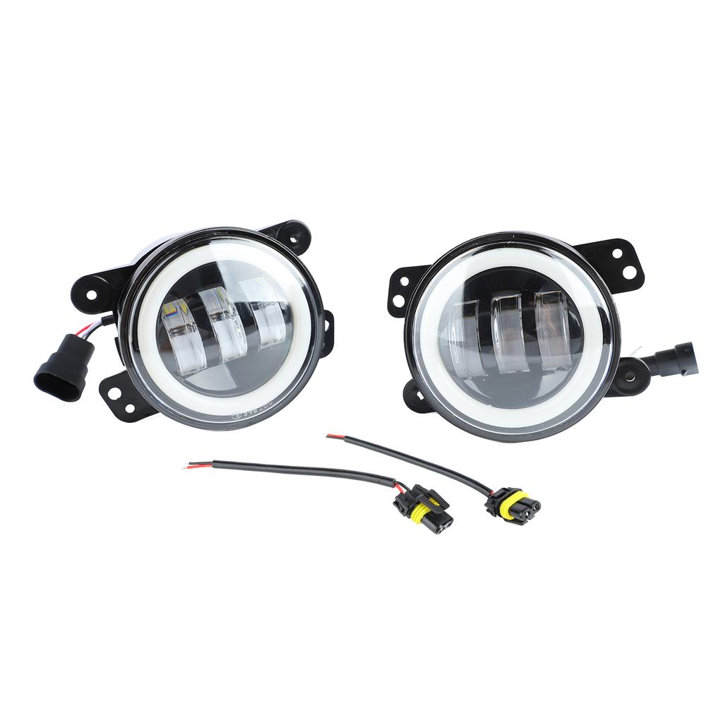 2Pcs Bumper Fog Lights Waterproof 4Inch LED High Brightness Fog Driving Lights Replacement for Jeep