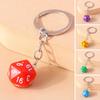 Dice Keychain 20 Sides Number Curved Stainless Polished Chain Geometric Car Key Holder Handbag DIY Pendant Key Organizer