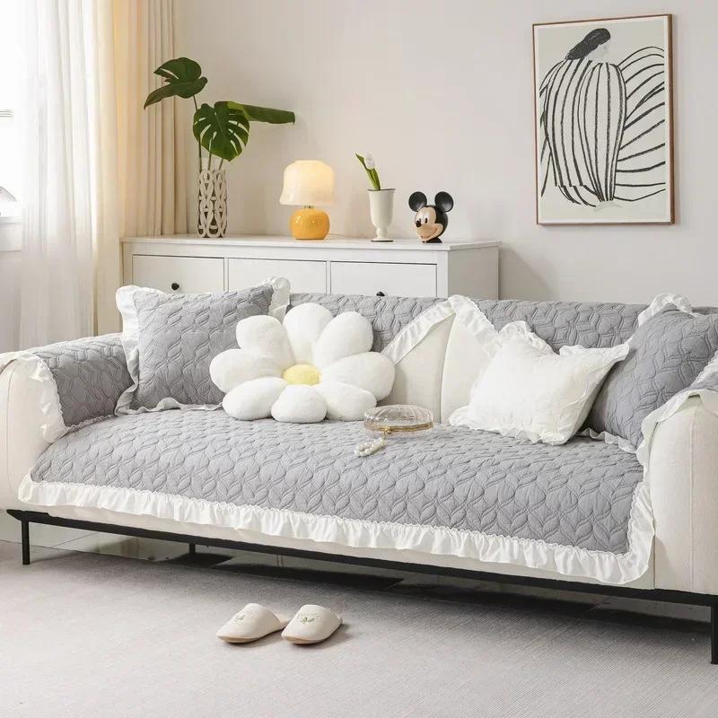 Cotton Sofa Cushion Non-slip Four Season Universal Sofa Cover Ins Style Sofa Towel for Living Room Furniture Protector Home
