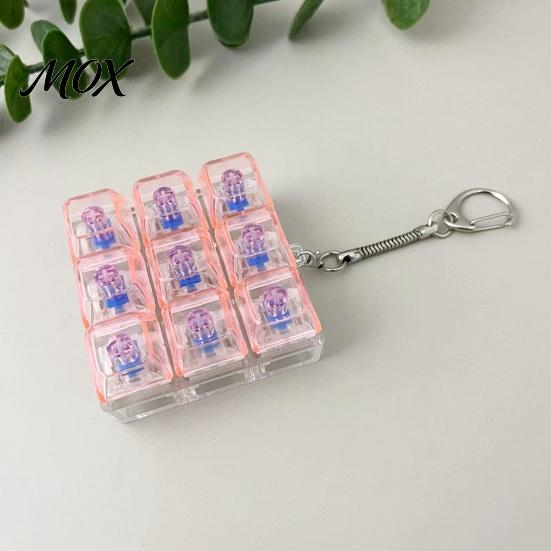 Hanging Keyboard Toy 9-Keys Fidget Toy, LED Light-up Keychain Bag Ornament for Stress Relief, 9-In-1 Mechanical Backpack Charm Tactile Decompression