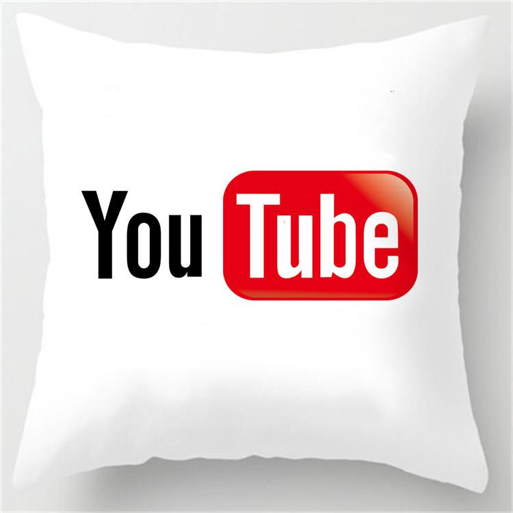 Горячая Распродажа социальные сети Youtube Индивидуальная Квадратная Наволочка на Подушку с Молнией Наволочка-Защита на Подушку Популярный Чехол на Подушку