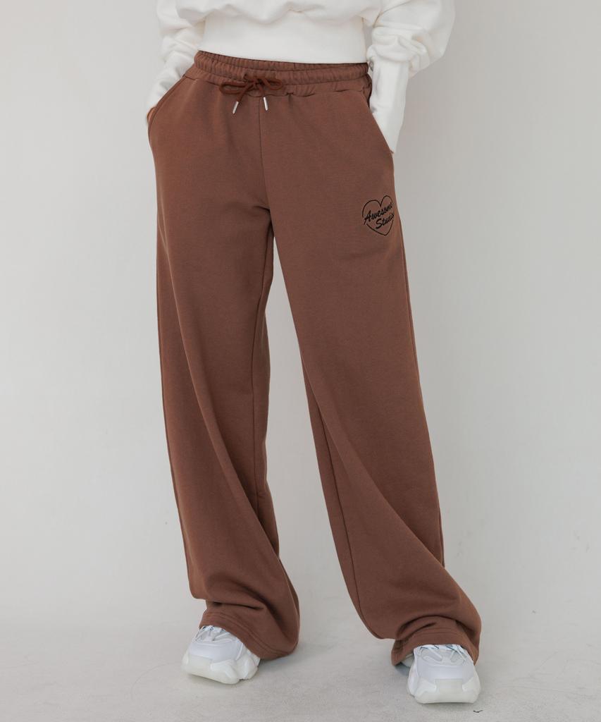AWESOME STUDIO Low-Waist Wide Sweatpants Brown