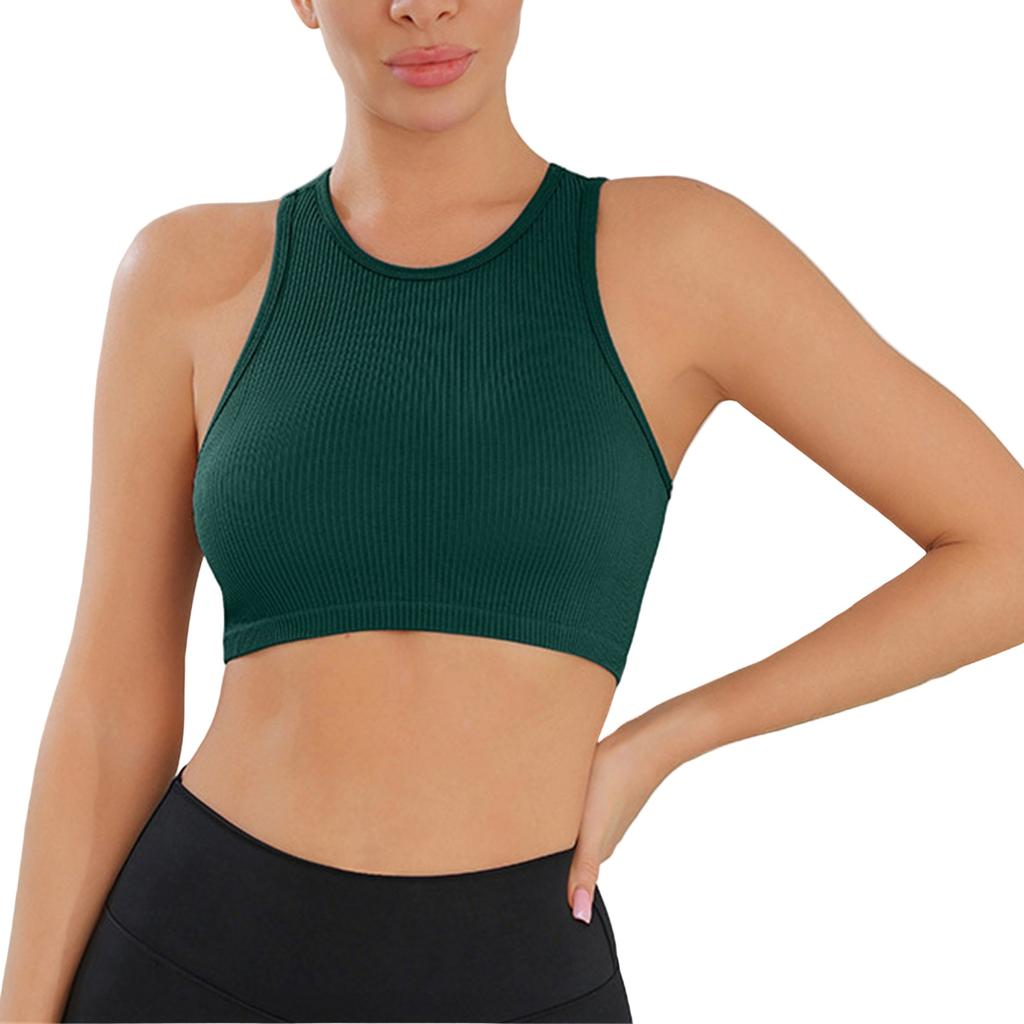Женская мода жилет для йоги из ниток бесшовный трикотажный бег спортивный облегающий жилет для фитнеса йога топ
