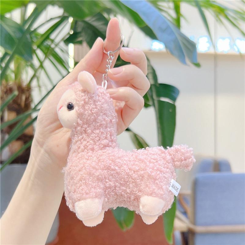 Cartoon Cute Alpaca Plush Pendant Creative Kawaii Doll Keychain Student Backpack Decoration Accessories Birthday Gifts