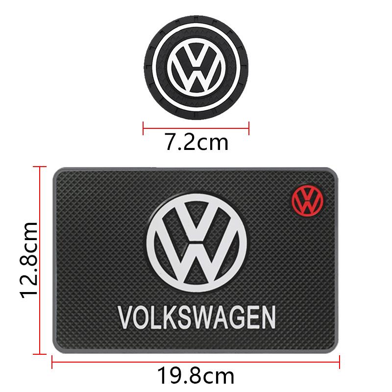 Car Coaster Mat Water Cup Pad PVC Silicone Non-Slip Pad Emblem Auto Accessories For Volkswagen VW GTI Polo Golf Passat Scirocco tik077