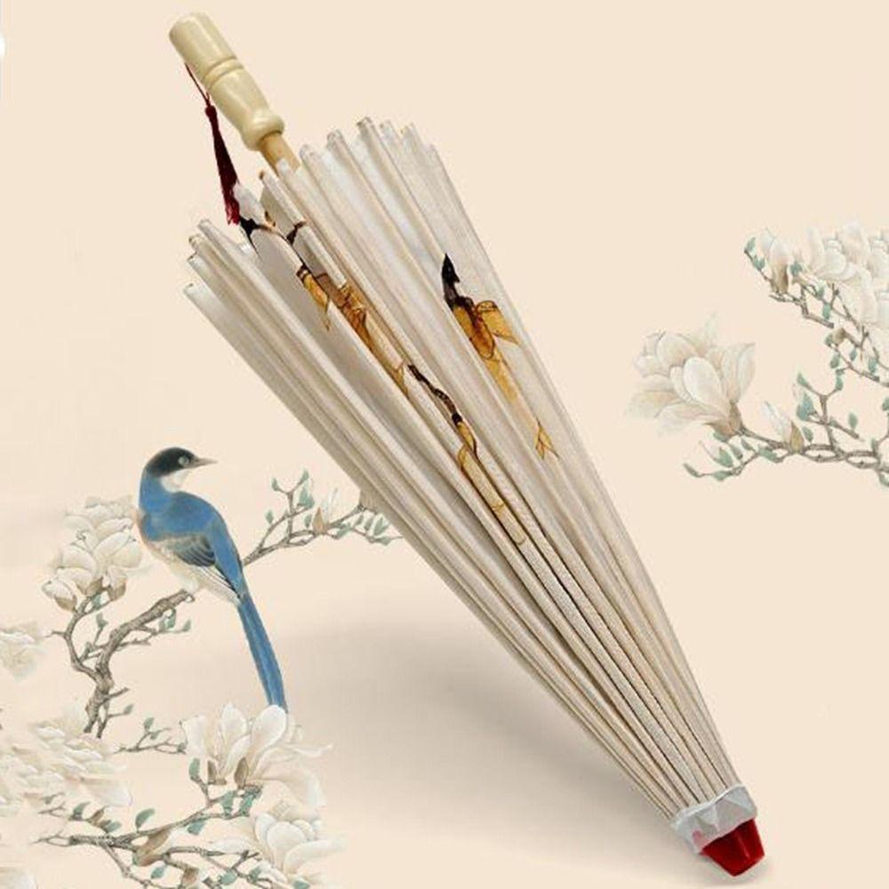 Bamboo Ancient Dance Umbrella Handmade Costume Parasol Oil Paper Umbrella Photograph Prop