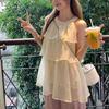 Basic Sleeveless Halter Shirt Women's Clothing Fashion Ruffles Spliced Loose French Style Summer Off Shoulder Solid Color Blouse