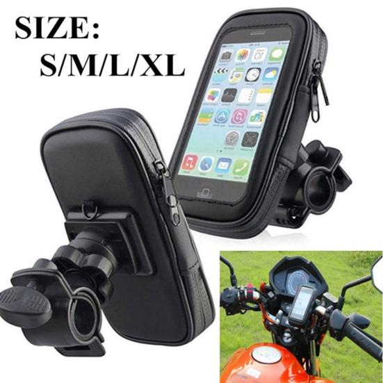 Waterproof Motorcycle Bicycle Phone Handlebar Mount Holder Bag Stand Bracket