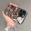 Закаленное стекло Чехол для телефона с принтом леопарда, бантом и вишней Для iPhone 17 16 Pro Max 15 14 13 12 11 Pro 16E 7 Plus XR XS X