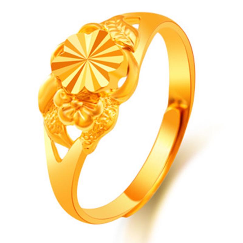 Sand Gold Ring for Women, Long-lasting Color Retention, Niche Sweet Imitation Gold Open Female Ring, Copper Alloy Accessories