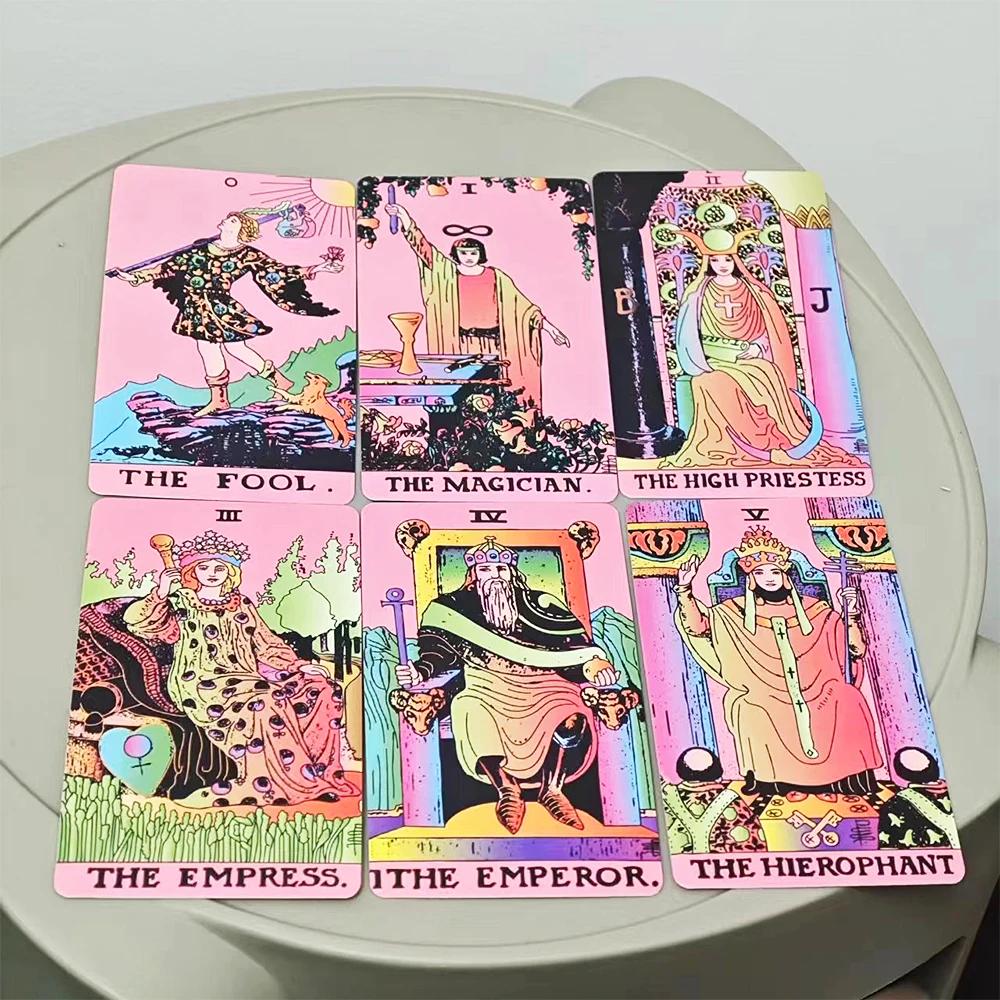 Розовые Классические Карты Таро Гадание Личное Использование Колода Таро Полная Английская Версия Колода Оракулов для Девушки Настольная Игра