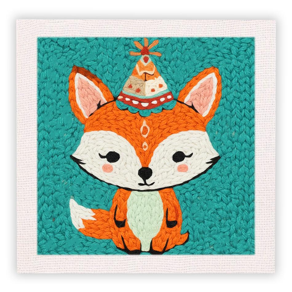 Наборы для начинающих с мультяшным узором для вышивки punch needle 25x25 см Легкий набор для вышивки punch needle с рамкой Рукоделие Подарок