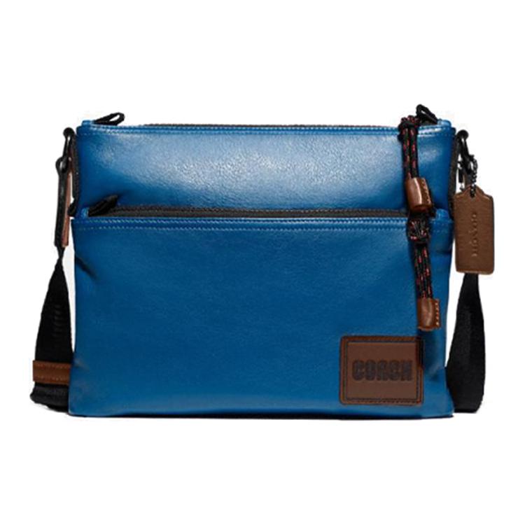 Coach Сумка через плечо Pacer 28 на молнии, кожаная, большая, мужская, цвет синий океан 78834-JIMA0