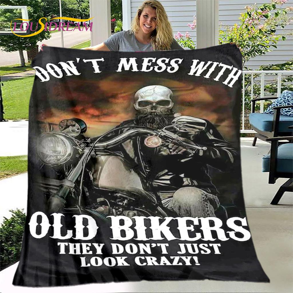 3D Retro Vintage Motorcycle Soft Plush Blanket,Flannel Blanket Throw Blanket for Living Room Bedroom Bed Sofa Picnic Cover Gift