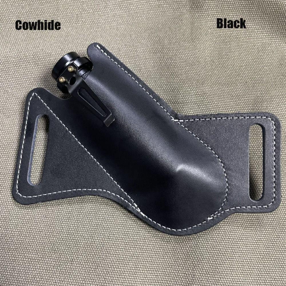 Cowhide/Leather Fold Knife Tool 106*56.3mm Leather Sheath Holder Flashlight Case  Outdoor Equipment