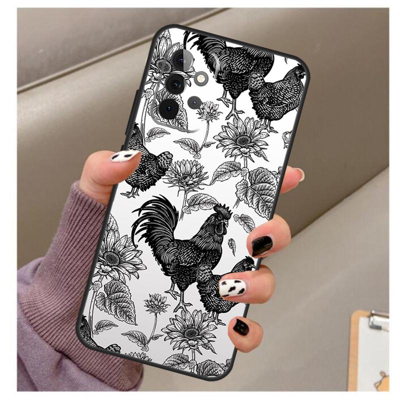 Чехол с рисунком курицы для Samsung Galaxy A34 A54 A14 A06 A16 A26 A36 A56 A12 A32 A52 A13 A33 A53 A15 A35 A55