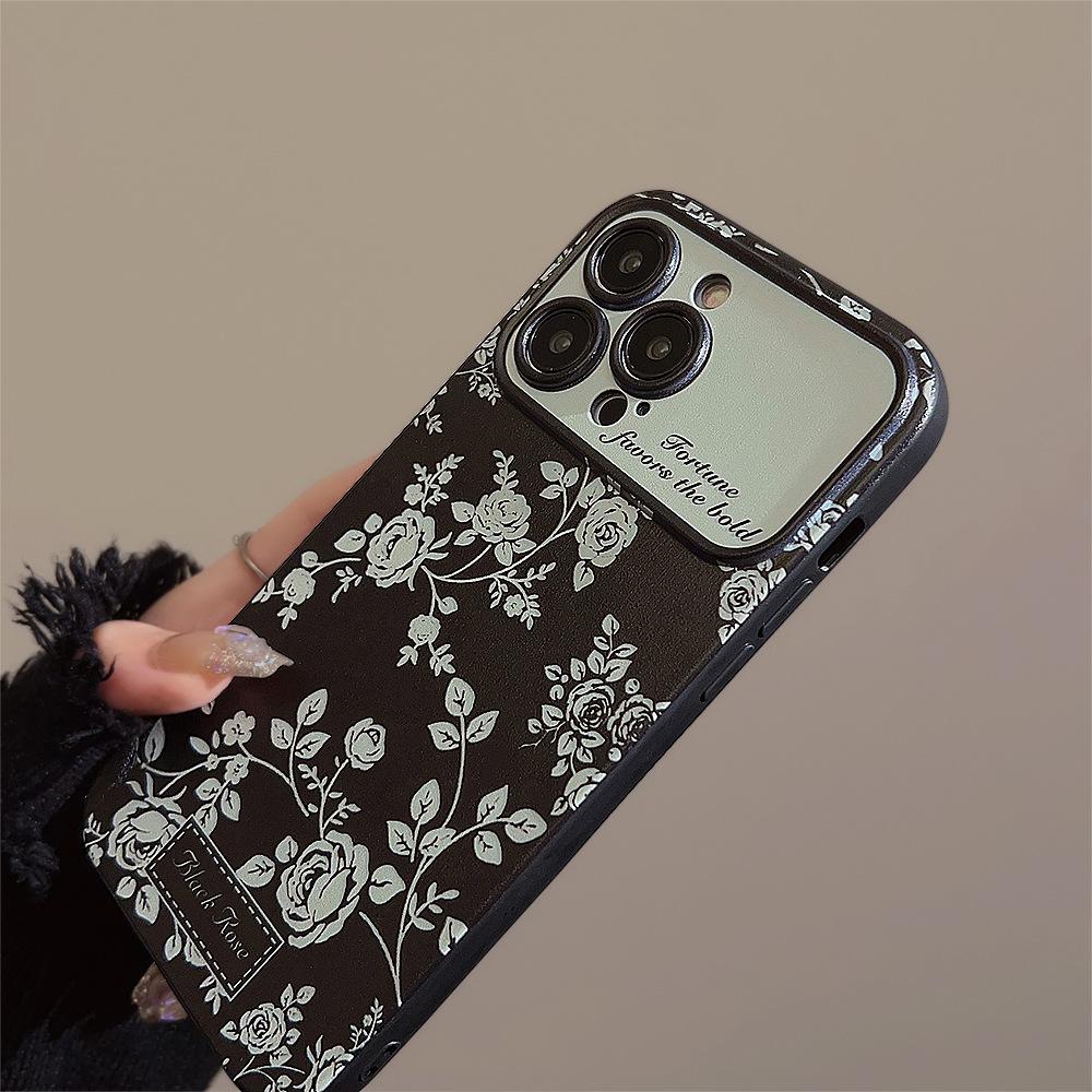 French Small Florals Suitable for IPhone14 Apple 16 Mobile Phone Case 13promax Dark Wind 11 All Inclusive 15 Huawei