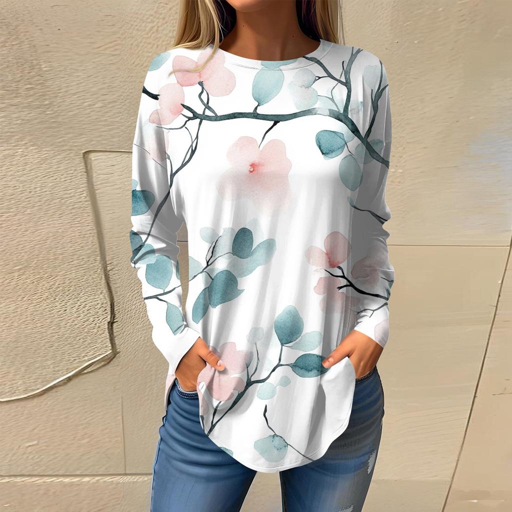 Женская мода с длинным рукавом и круглым вырезом, винтажный асимметричный пуловер