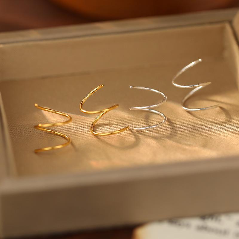 Серьги-кольца Banyan Tree S925 из серебра в форме спирали для мужчин и женщин