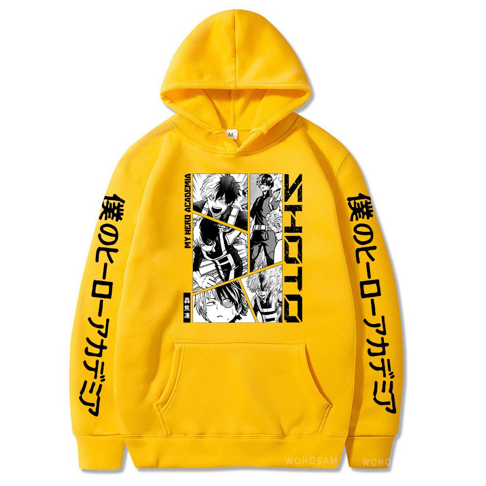 Мужские толстовки с принтом «My Hero Academy» в стиле аниме «Тодороки шото», пуловер с капюшоном в стиле Харадзюку в стиле хип-хоп, осенне-зимняя уличная одежда