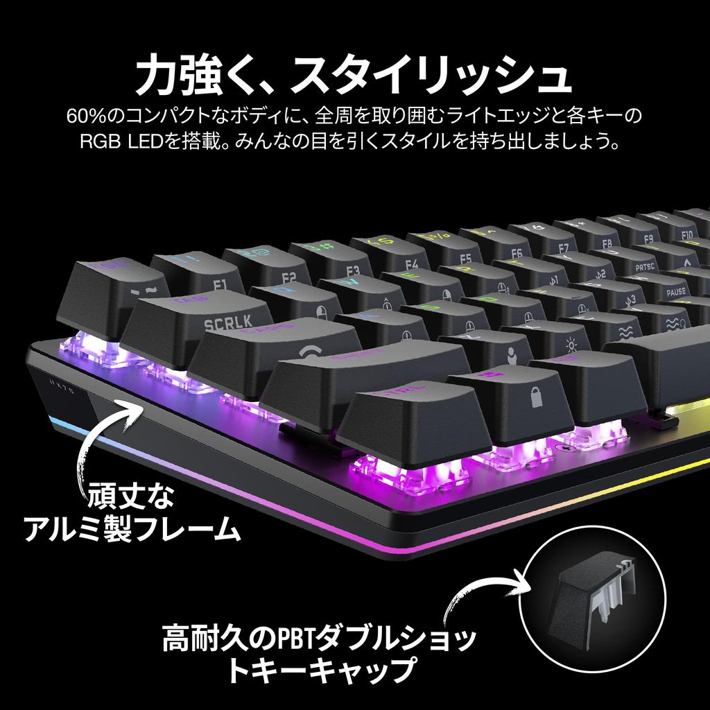 CORSAIR K70 PRO MINI RGB Wireless Gaming Keyboard Hot Swap Keyboard Black MX SPEED Axis USB-A 60% CH-9189014-JP
