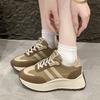Мода 2025 Новые Весна Осень Легкие Мягкая Подошва Толстая Основа Повседневная Спортивная Обувь в Старом Стиле Универсальная Модная Женская Обувь