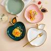 Luxury Creative Phnom Penh Apple Shape Ceramic Rice Plates Home Jiaozi Plate Flat Plate Dessert Dish