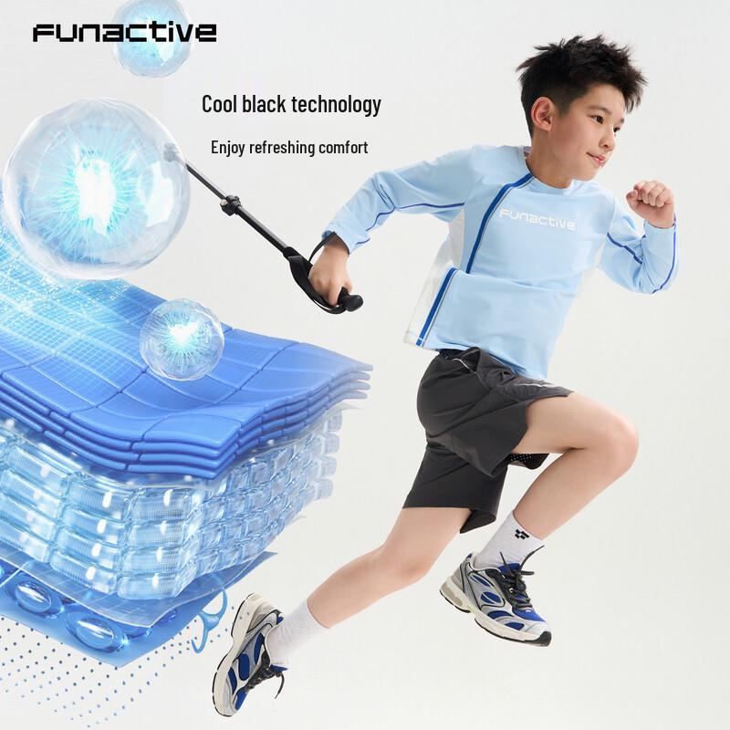 Крутая спортивная футболка с длинным рукавом FUN ACTIVE для мальчиков, с защитой от УФ-лучей и эффектом охлаждения