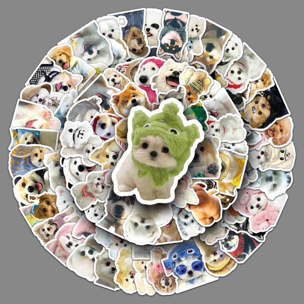100 Cute Dog Cartoon Stickers Creative Ins Fengguka Hand Account Decoration Water Cup Mobile Phone Case Guitar Stickers